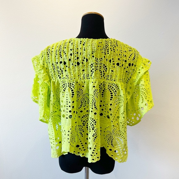 Farm Rio Palm Tree Eyelet Richelieu Top - Picture 6 of 14